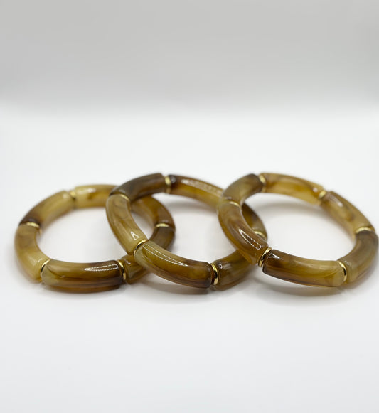 Bracelet Alma ambre x3