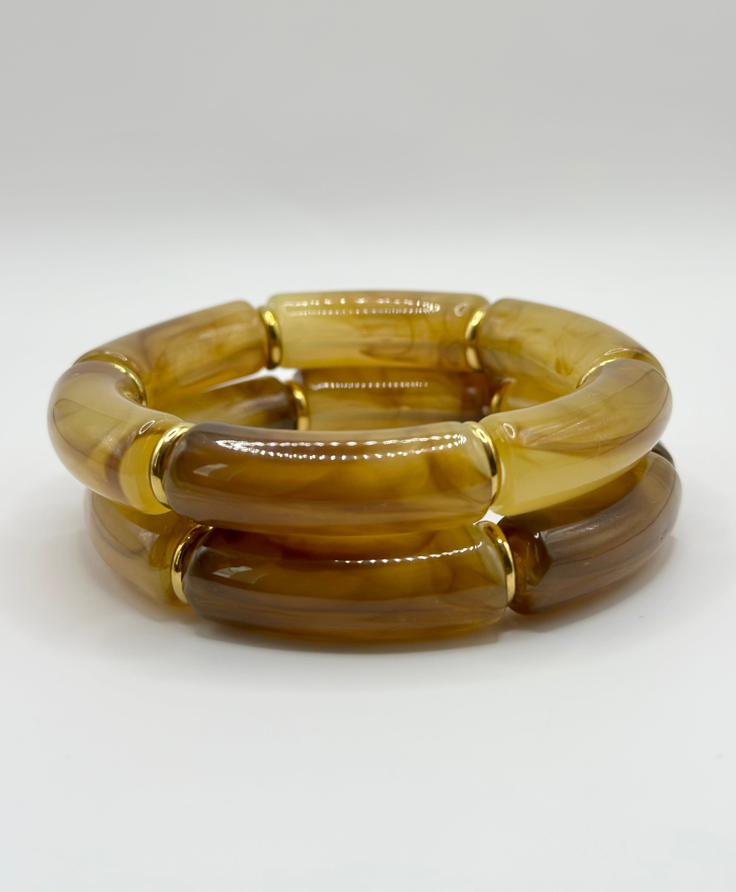 Bracelet Alma ambre x2