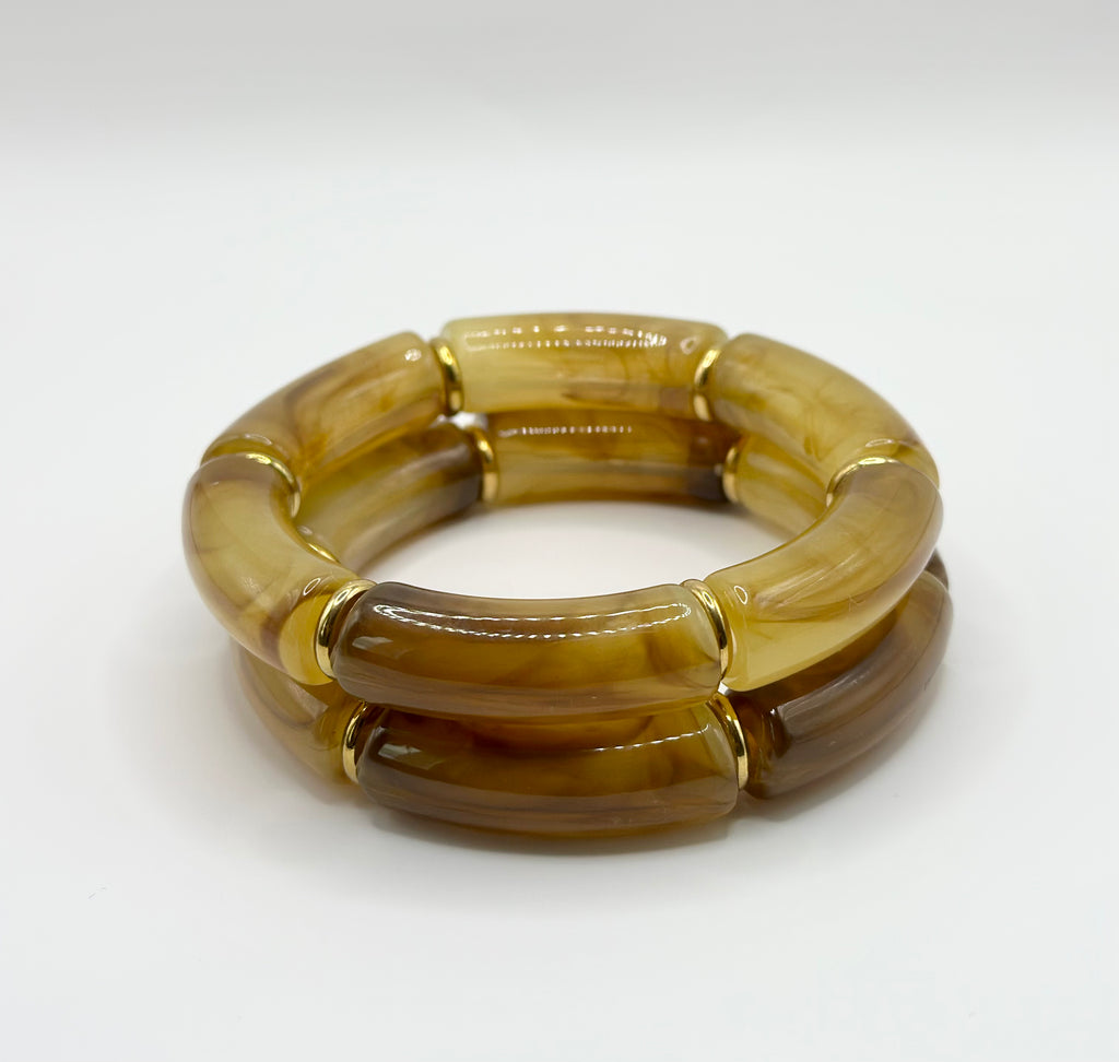 Bracelet Alma ambre x2