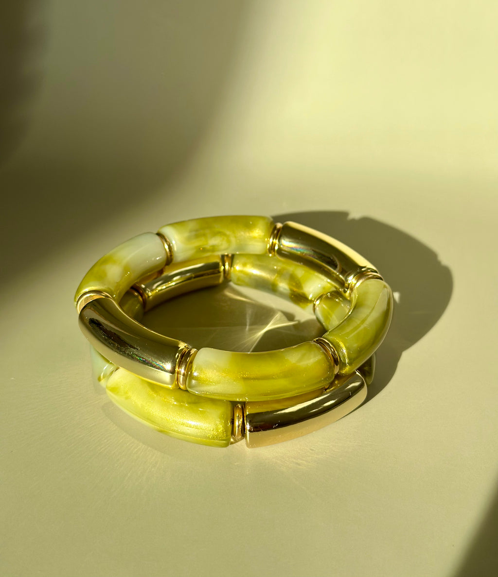 Bracelet Alma Olive gold x2